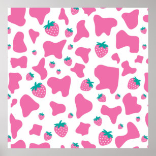Strawberry Cow kawaii Premium Matte Vertical Poster sold by Ian