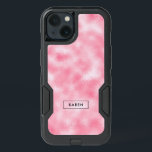 Strawberry & Cream Modern Abstract Glitter iPhone 13 Case<br><div class="desc">Elegant modern strawberry and cream abstract background with customizable monogram.</div>