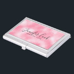Strawberry & Cream Modern Faux Glitter Case For Business Cards<br><div class="desc">Elegant modern simple faux glitter strawberry and cream tones customizable template.</div>