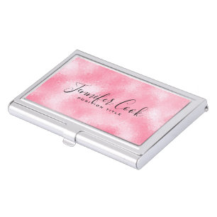 Strawberry & Cream Modern Faux Glitter Case For Business Cards