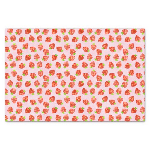 Strawberry Cream Pattern Pretty Pink Red Fruit Tissue Paper