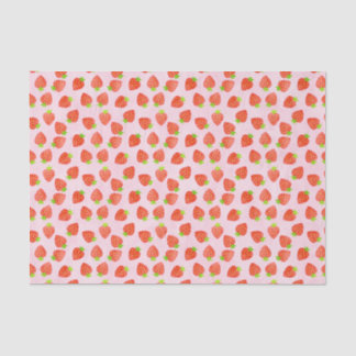 Strawberry Cream Pattern Pretty Pink Red Fruit Tissue Paper