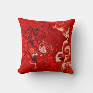 Strawberry Cream Soda red beige white black Throw Pillow