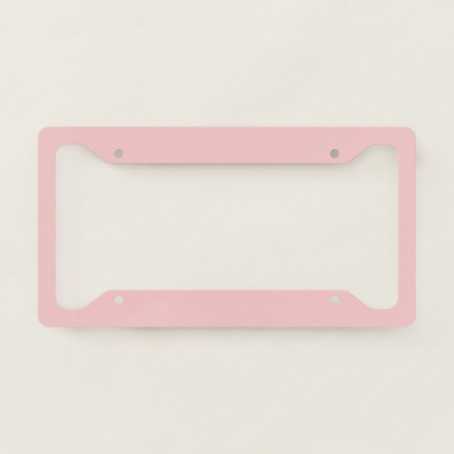 Strawberry Cream Solid Color Print Pastel Pink License Plate Frame