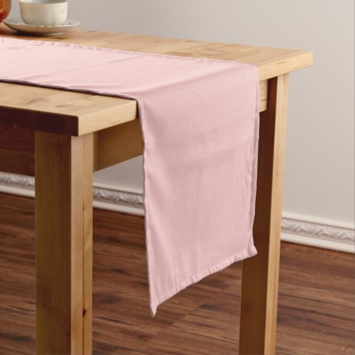 Strawberry Cream Solid Color Print Pastel Pink Short Table Runner