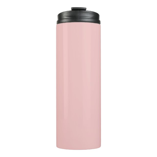 Strawberry Cream Solid Color Print, Pastel Pink Thermal Tumbler (Front)