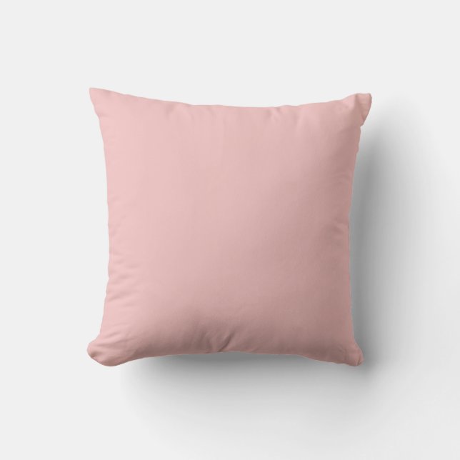 Strawberry Cream Solid Color Print, Pastel Pink Throw Pillow (Front)