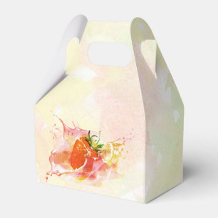Strawberry Cream Splash! Watercolor Favor Boxes