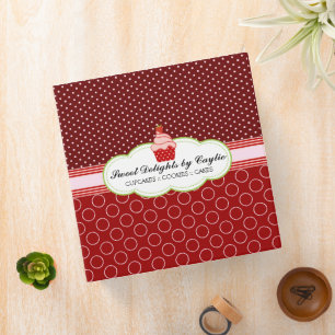 Strawberry Cupcake Bakery 2 Inch Binder