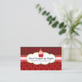 Strawberry Cupcake Bakery Business Card (Standing Front)