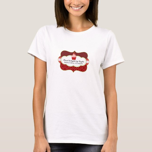 Strawberry Cupcake Bakery Business T-Shirt (Front)