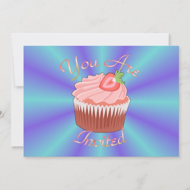 Strawberry Cupcake Invitation (Front)
