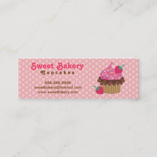 Strawberry Cupcake Mini Business Cards Tags