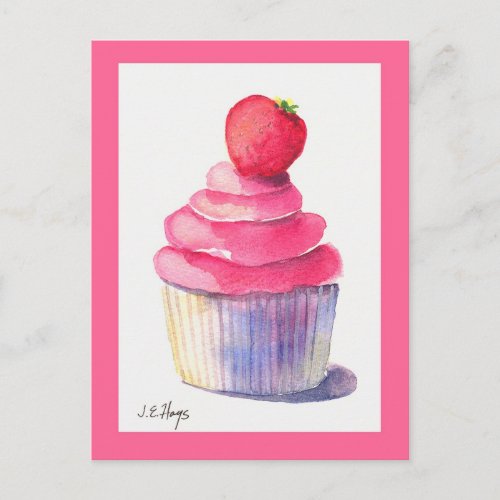 Strawberry Cupcake Postcard