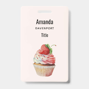 Strawberry Cupcake Sweet Dessert Badge