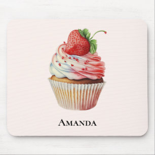 Strawberry Cupcake Sweet Dessert Mouse Pad