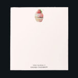 Strawberry Cupcake Sweet Dessert Notepad<br><div class="desc">A notepad with a yummy illustration featuring a delicious looking cupcake. White cream and a big strawberry adorn this yummy sweet treat.</div>