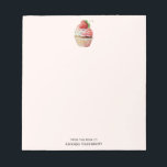 Strawberry Cupcake Sweet Dessert Notepad<br><div class="desc">A notepad with a yummy illustration featuring a delicious looking cupcake. White cream and a big strawberry adorn this yummy sweet treat.</div>