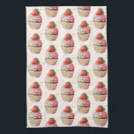 Strawberry Cupcake Sweet Dessert Pattern Kitchen Towel<br><div class="desc">A kitchen towel with a yummy illustration featuring a delicious looking cupcake. White cream and a big strawberry adorn this yummy sweet treat.</div>