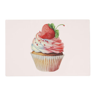 Strawberry Cupcake Sweet Dessert Placemat