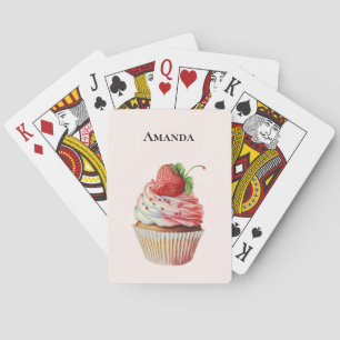 Strawberry Cupcake Sweet Dessert Poker Cards