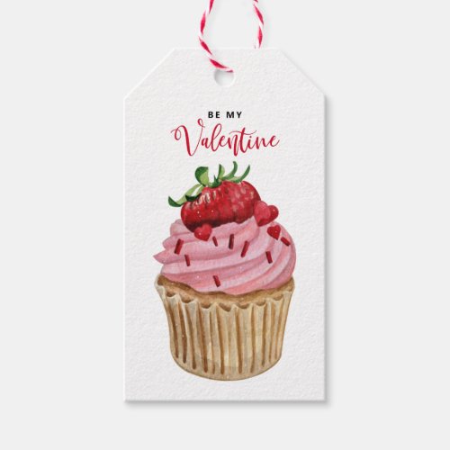 Strawberry Cupcake  Valentines Gift Tags