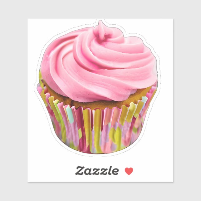 Strawberry Cupcake with Pink Frosting Sticker (Sheet)