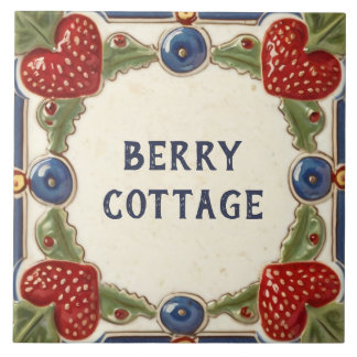 Strawberry Custom House Name Plate Plaque Sign Ceramic Tile