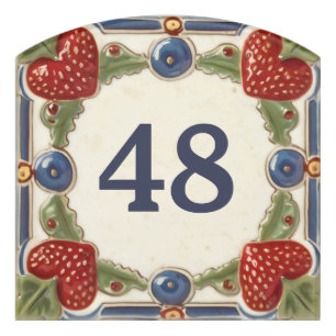 Strawberry Custom House Number Plate Plaque Sign