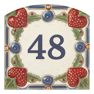 Strawberry Custom House Number Plate Plaque Sign