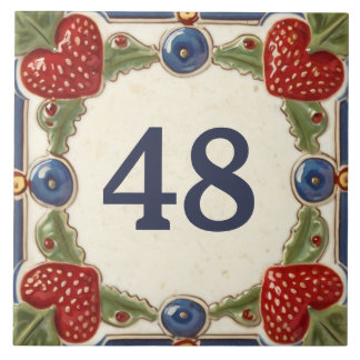 Strawberry Custom House Number Plate Plaque Sign Ceramic Tile