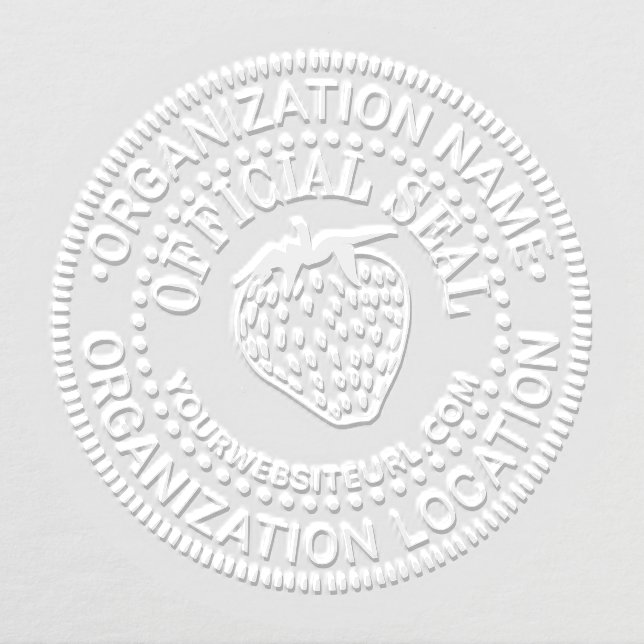 Strawberry Custom Official Seal Name Loc URL Embosser (Design)