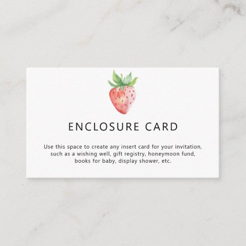 Strawberry _ Custom Text Enclosure Card