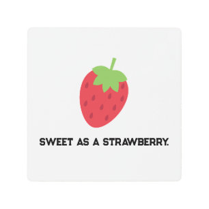 Strawberry Cute Fruit-Themed Modern Home Décor Metal Print