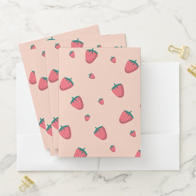 Strawberry cute pattern Pocket Folder  (In Situ)