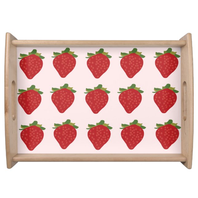 Strawberry Cute Summer Strawberries Serving Tray (Front)
