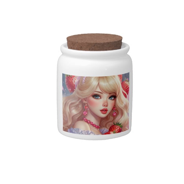 Strawberry cuteness Candy Jar (Front)