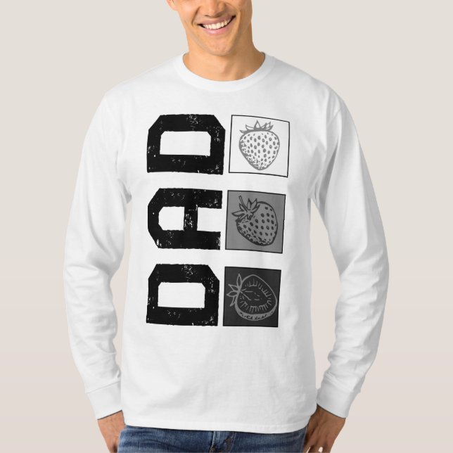 Strawberry Dad Fruit Lover New Dad Father's Day Ve T-Shirt (Front)