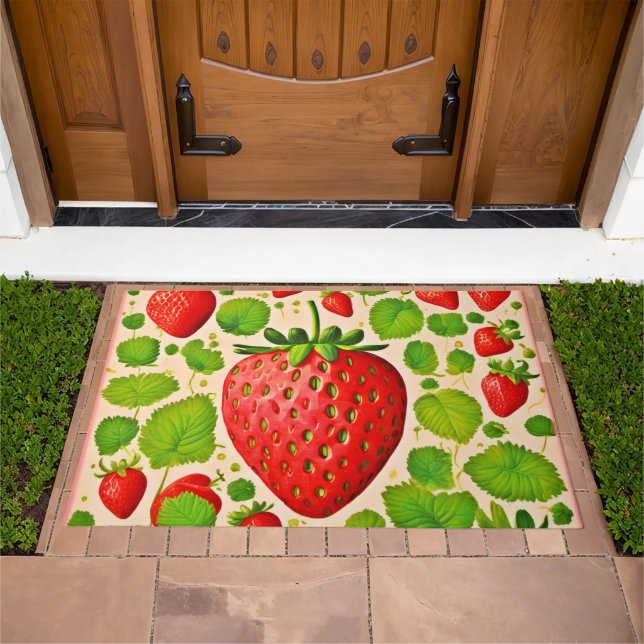 Strawberry Dadaist Artwork Doormat (Outdoor)