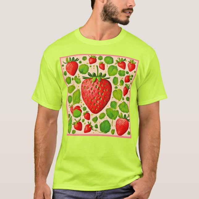 Strawberry Dadaist Artwork T-Shirt (Front)