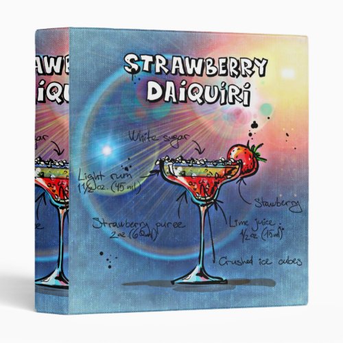 Strawberry Daiquiri 10 of 12 Drink Recipe Sets  3 Ring Binder