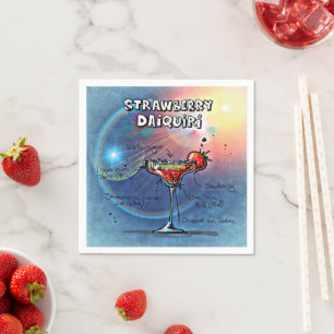 Strawberry Daiquiri (#10 of 12 Drink Recipe Sets) Napkins
