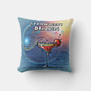 Strawberry Daiquiri (#10 of 12 Drink Recipe Sets) Throw Pillow
