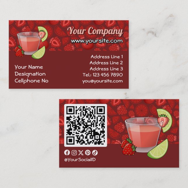 Strawberry Daiquiri Business Card (Front/Back)