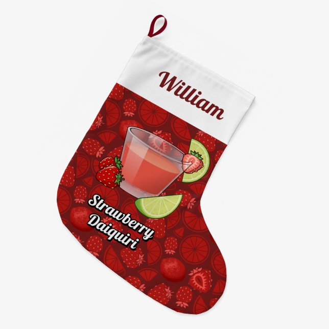 Strawberry Daiquiri Christmas Stocking (Front (Hanging))