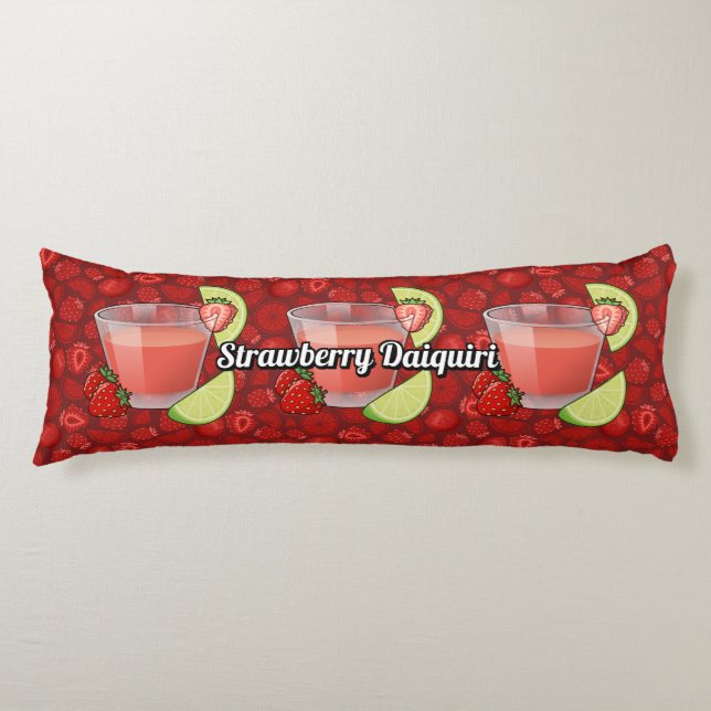 Strawberry Daiquiri Cocktail Body Pillow (Front)