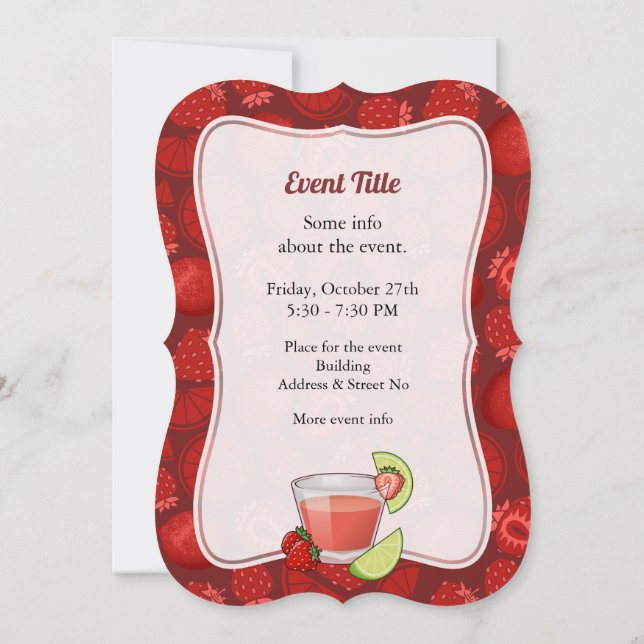 Strawberry Daiquiri Invitation (Back)