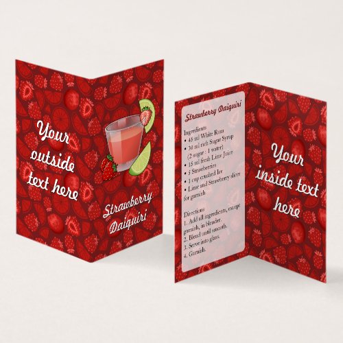 Strawberry Daiquiri Recipe Business Card