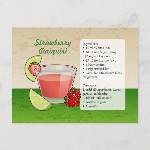 Strawberry Daiquiri Recipe Card
