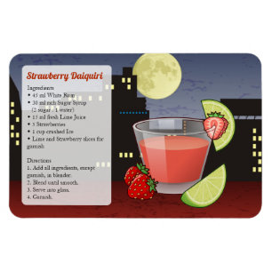 Strawberry Daiquiri Recipe Magnet